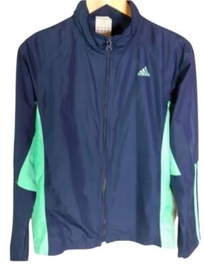 Adidas Navy Seafoam Windbreaker Jacket SZ M